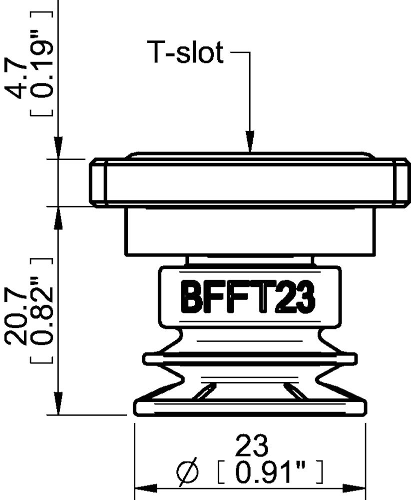 Piab Suction cup BFFT23P Polyurethane 60/60/30, T-slot