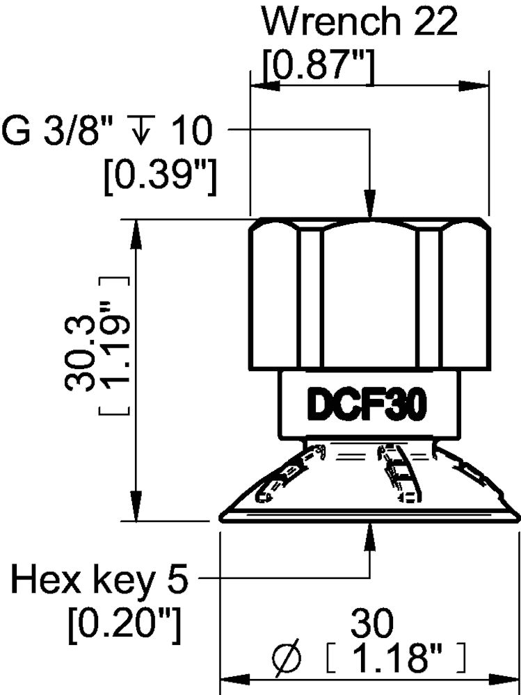 Piab Suction cup BFFT35P Polyurethane 60/60/30, T-slot
