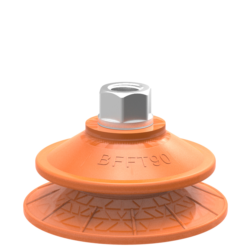 Piab Suction cup BFFT90P Polyurethane 60/60/30 G3/8 female with mesh filter, 17 mm thread