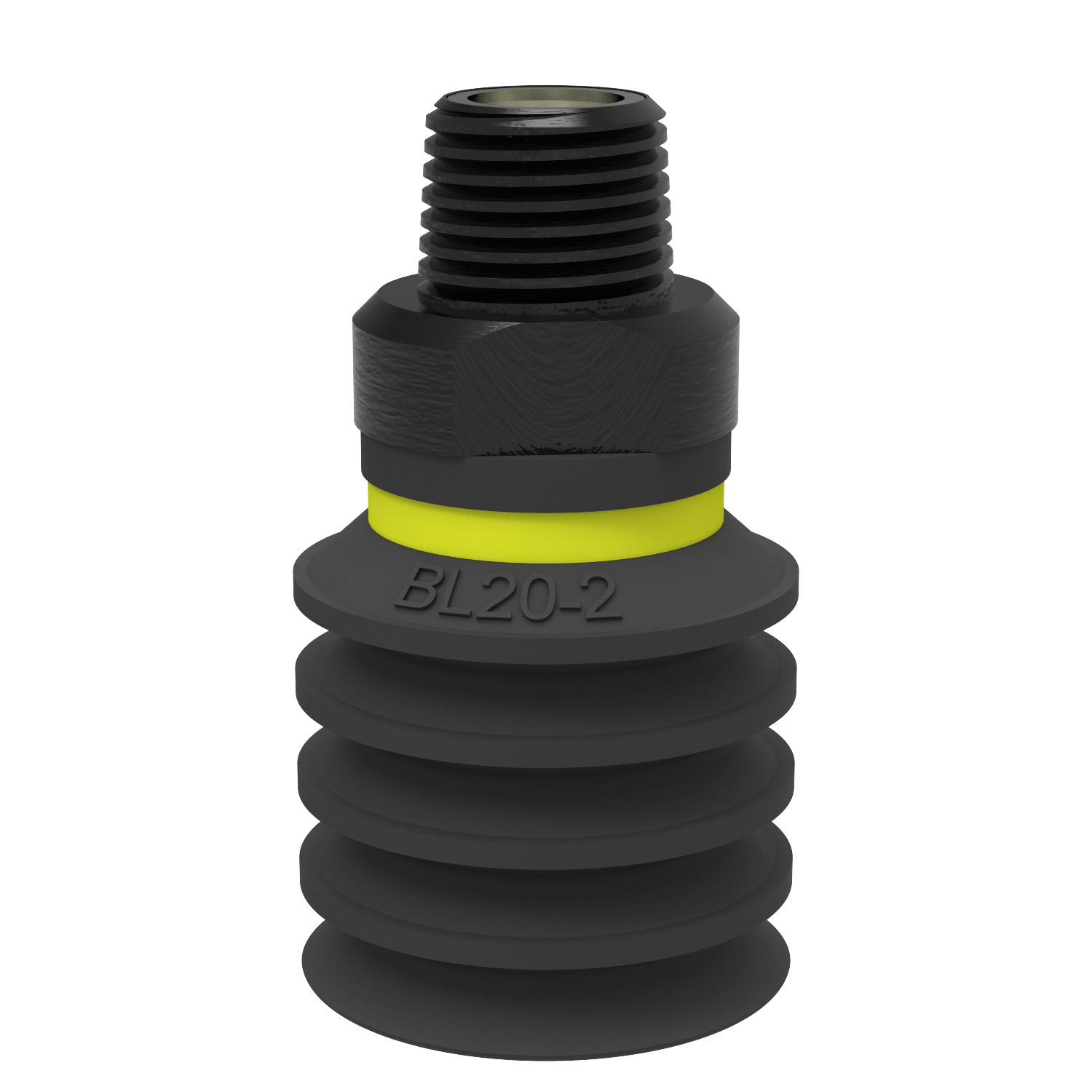 Piab Suction cup BL20-2 Chloroprene, G1/8 male, with mesh filter and dual flow control valve