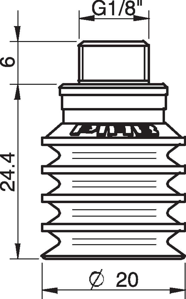 Piab Suction cup BL20-2 Silicone, G1/8 male/M5 female