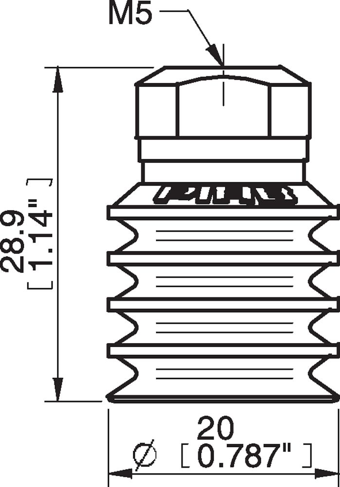 Piab Suction cup BL20-2 HNBR, M5 female