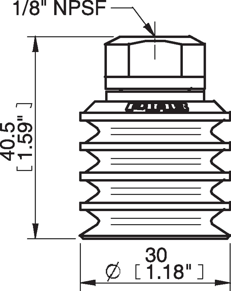 Piab Suction cup BL30-2 Chloroprene, 1/8 NPSF female