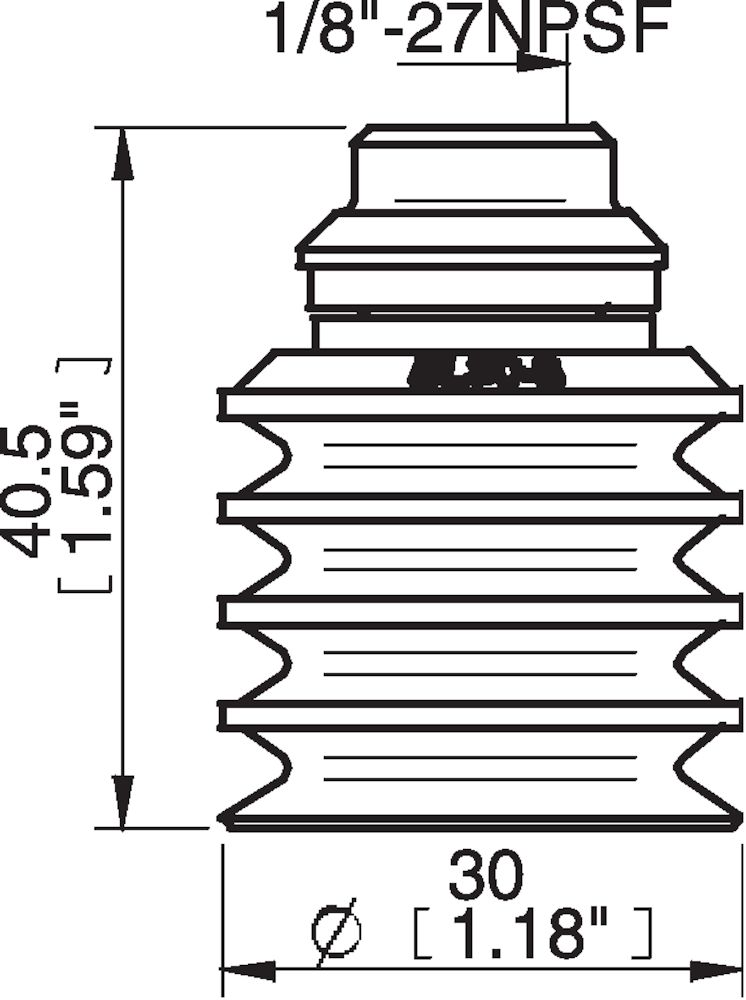 Piab Suction cup BL30-2 Chloroprene, 1/8 NPSF female, PA