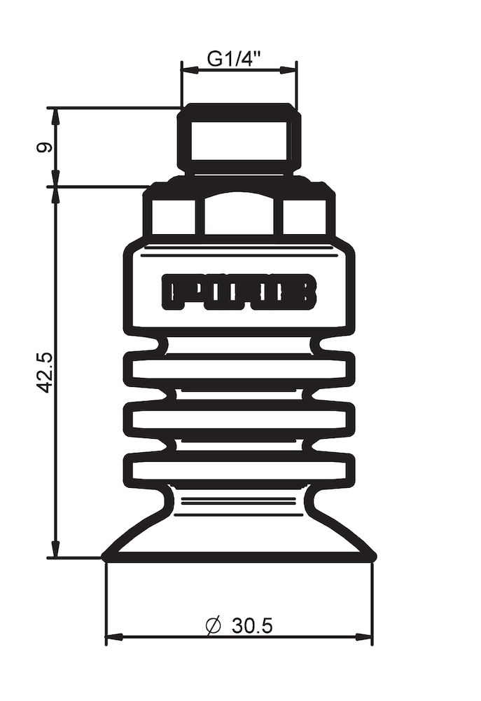 Piab Suction cup BL30-5 Silicone, G1/4 male