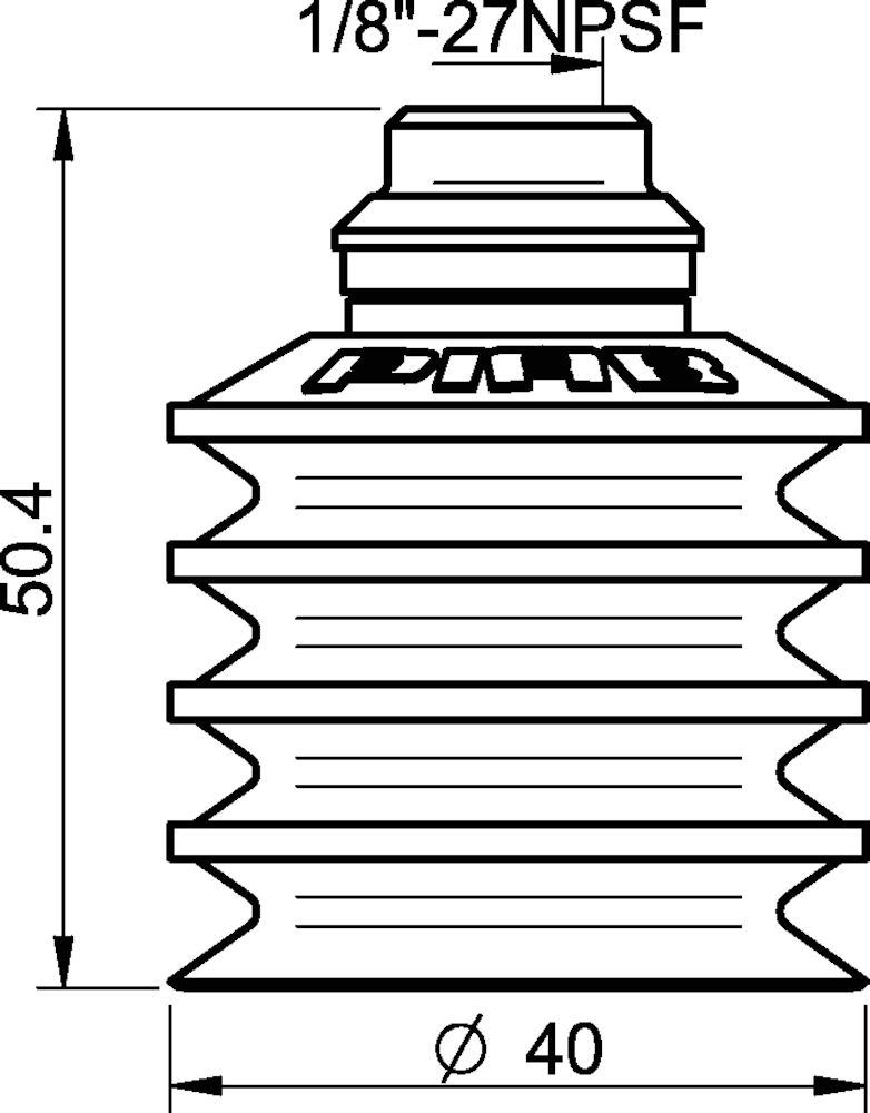Piab Suction cup BL40-2 Chloroprene, 1/8 NPSF female, PA
