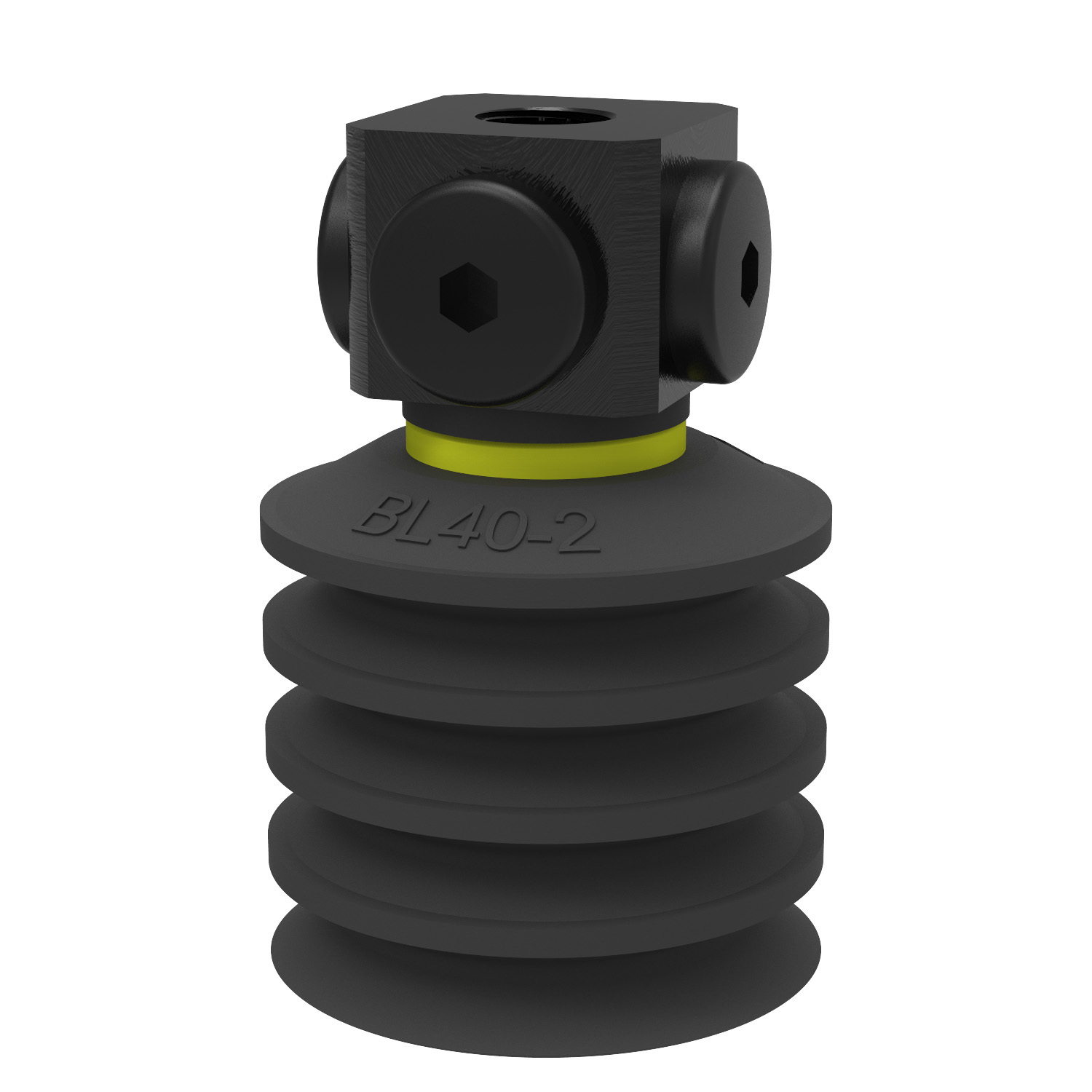 Piab Suction cup BL40-2 Chloroprene, 5x1/8 NPSF female, with dual flow control valve