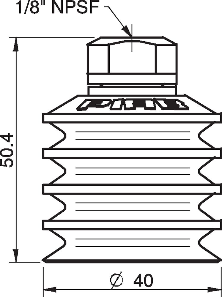 Piab Suction cup BL40-2 Silicone, 1/8 NPSF female