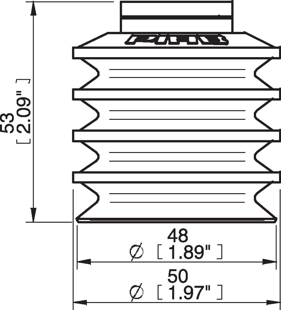 Piab Suction cup BL50-2 Silicone FCM
