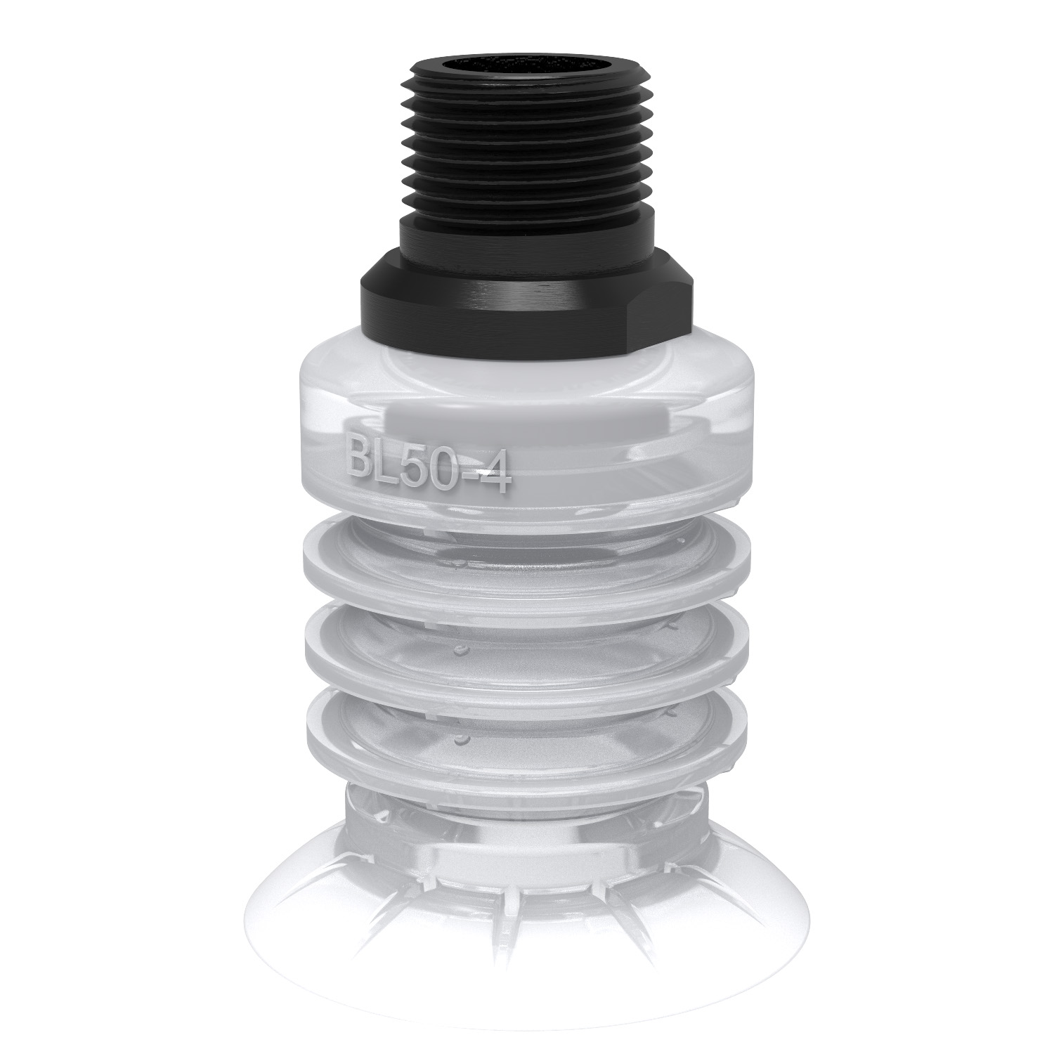 Piab Suction cup BL50-4 Silicone FCM, 1/2 NPT male