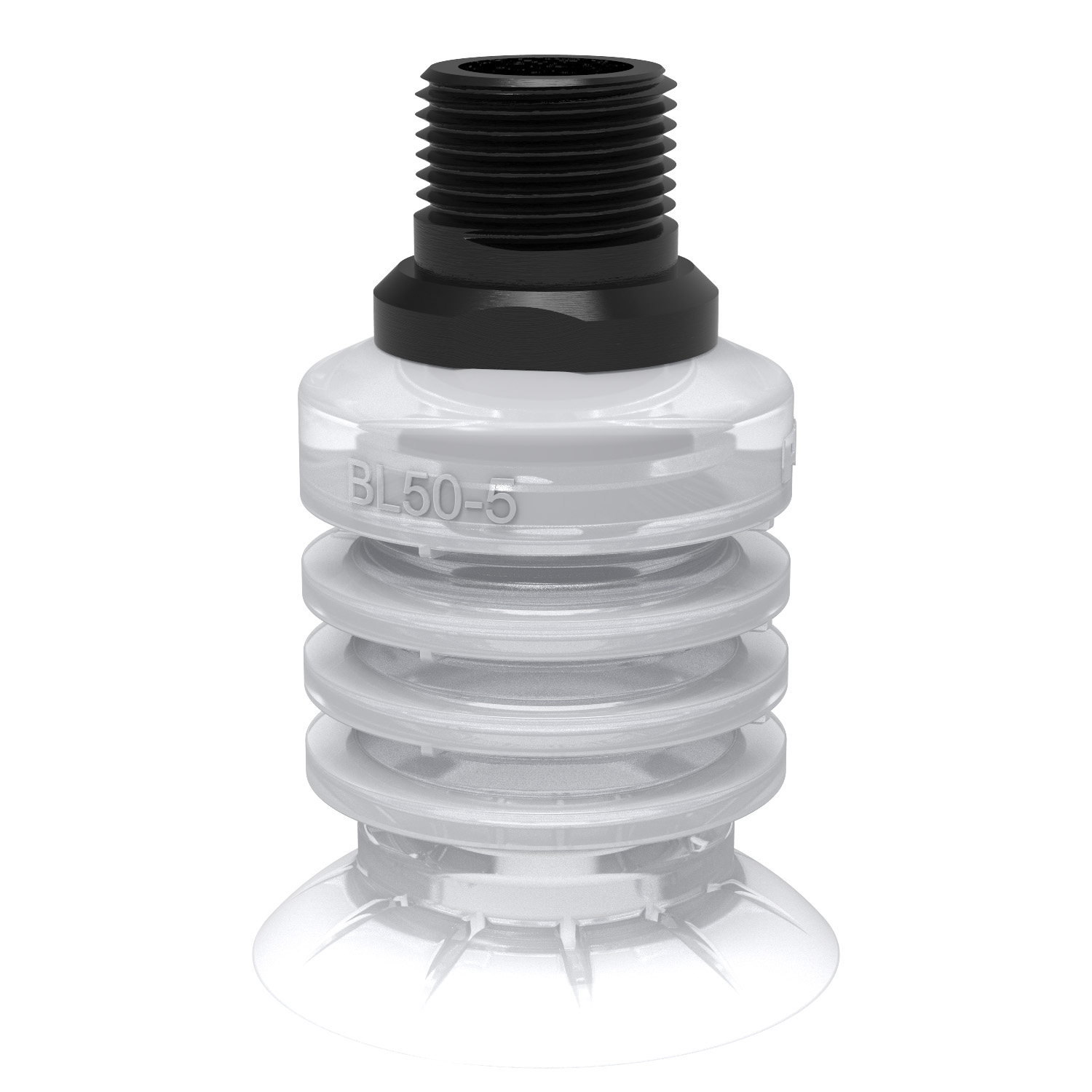 Piab Suction cup BL50-5 Silicone FCM, 1/2 NPT male