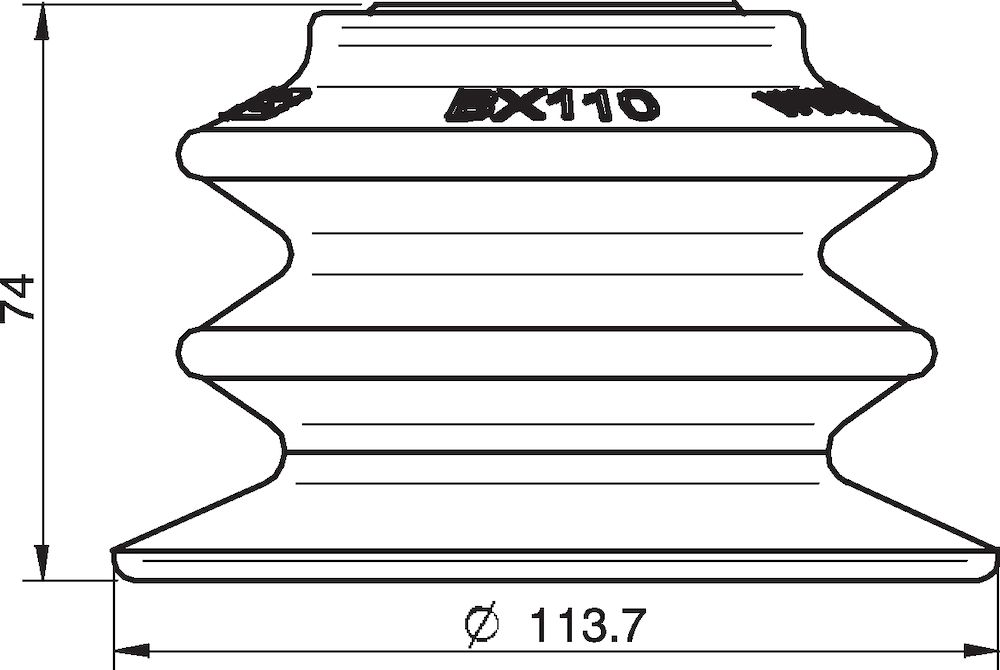 Piab Suction cup BX110P Polyurethane 30/60, for thread insert for Vacuum Gripper System (VGS)