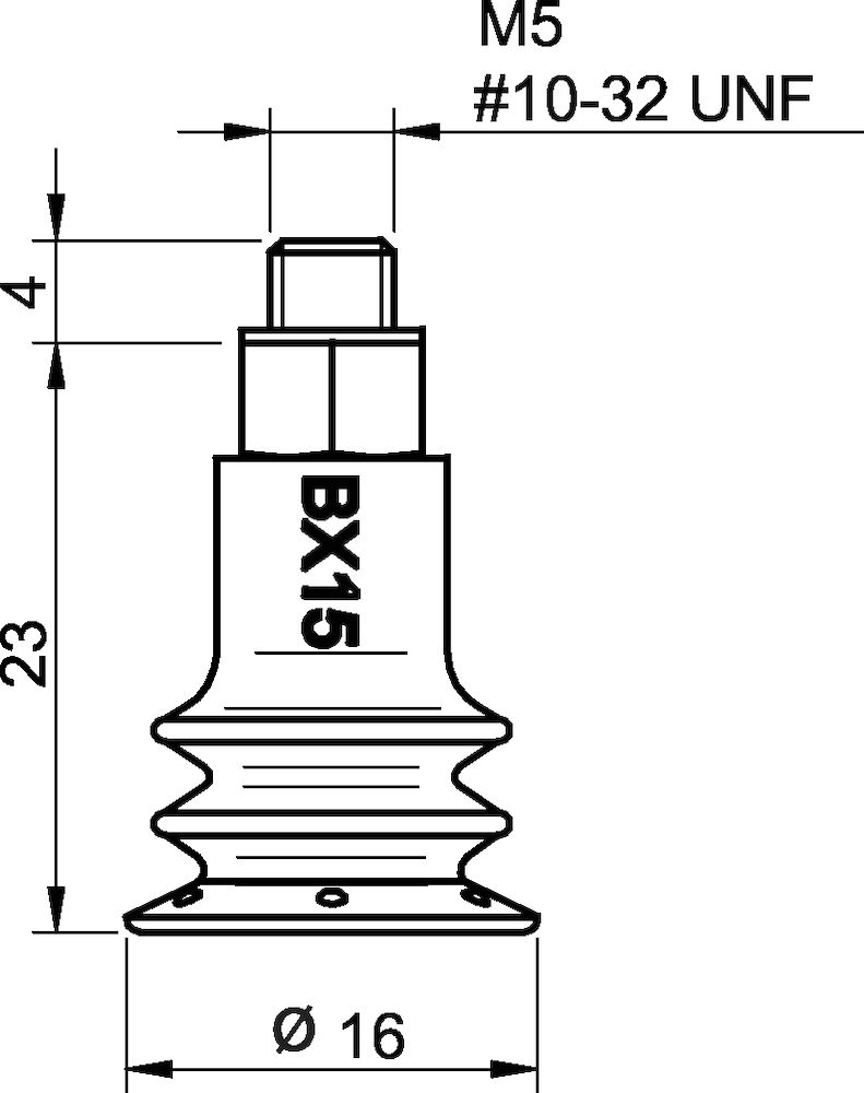 Piab Suction cup BX15P Polyurethane 30/60, M5 male