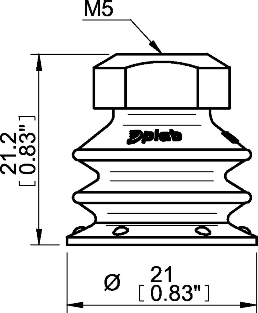 Piab Suction cup BX20P Polyurethane 60, M5 female