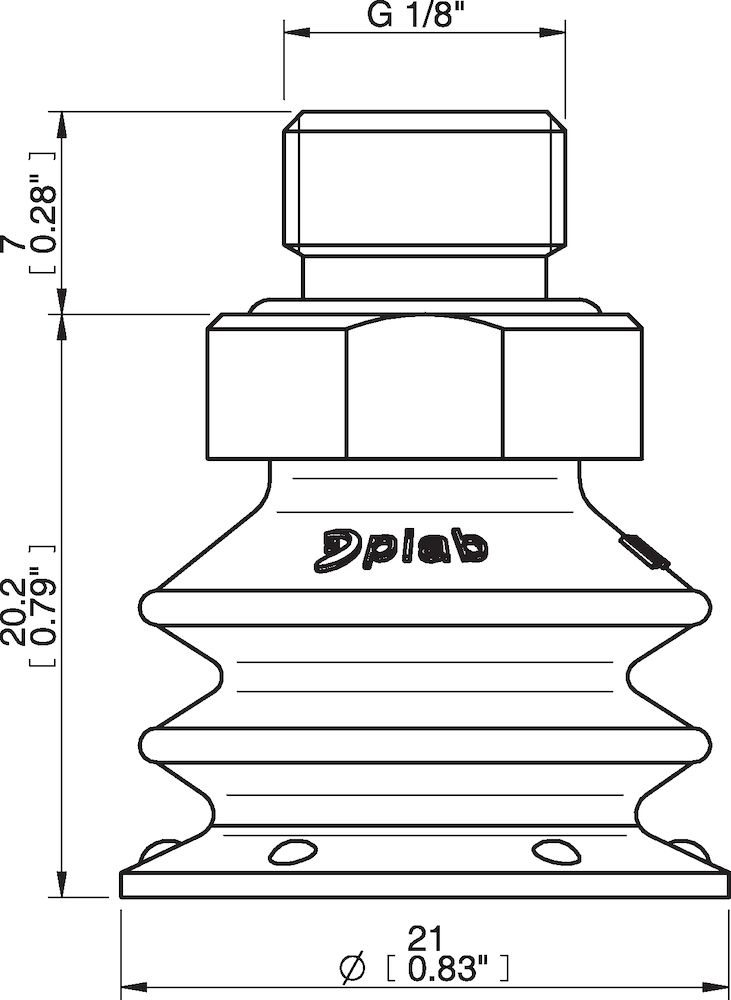 Piab Suction cup BX20P Polyurethane 60, G1/8 male