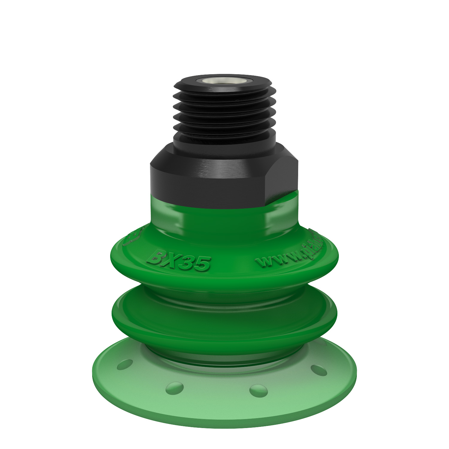 Piab Suction cup BX35P Polyurethane 60 with filter, 1/4 NPT male, with dual flow control valve