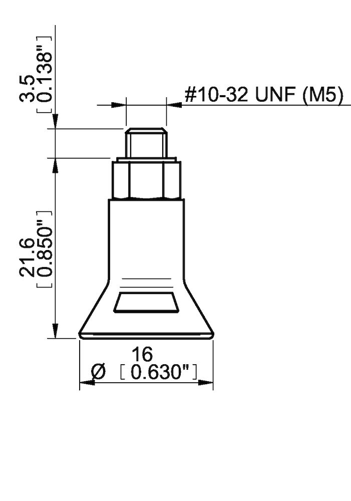 Piab Suction cup D15-2 Chloroprene, M5 male
