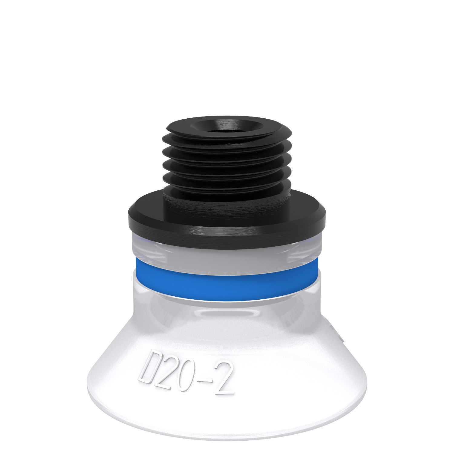 Piab Suction cup D20-2 Silicone FCM, G1/8 male/M5 female, with mesh filter