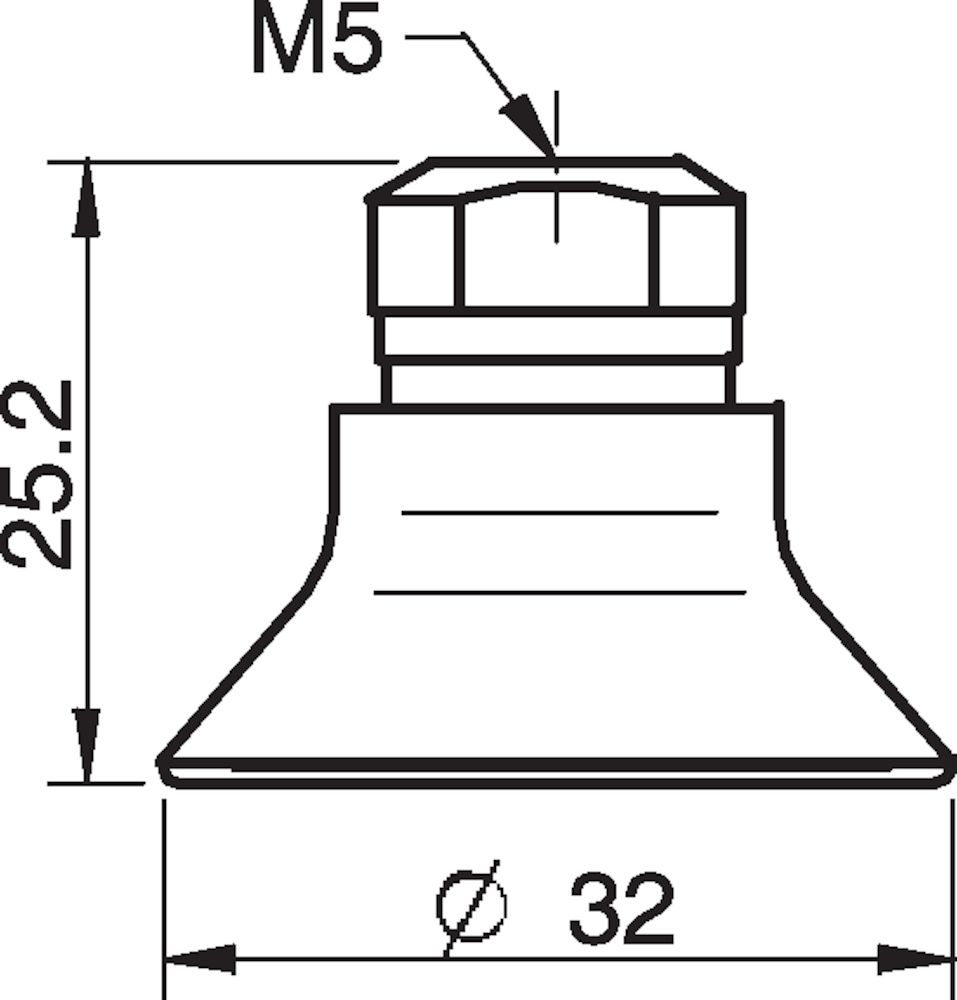 Piab Suction cup D30-2 Silicone, M5 female