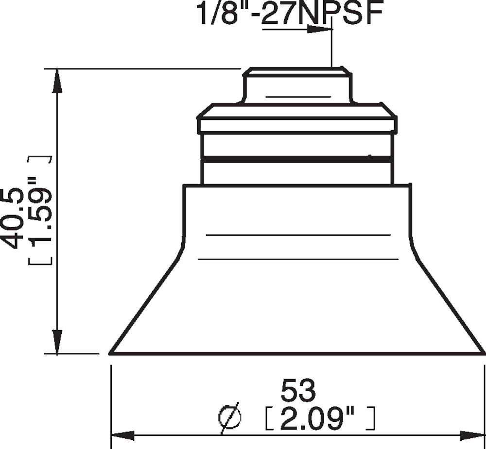 Piab Suction cup D50 Chloroprene, 1/8 NPSF female, PA