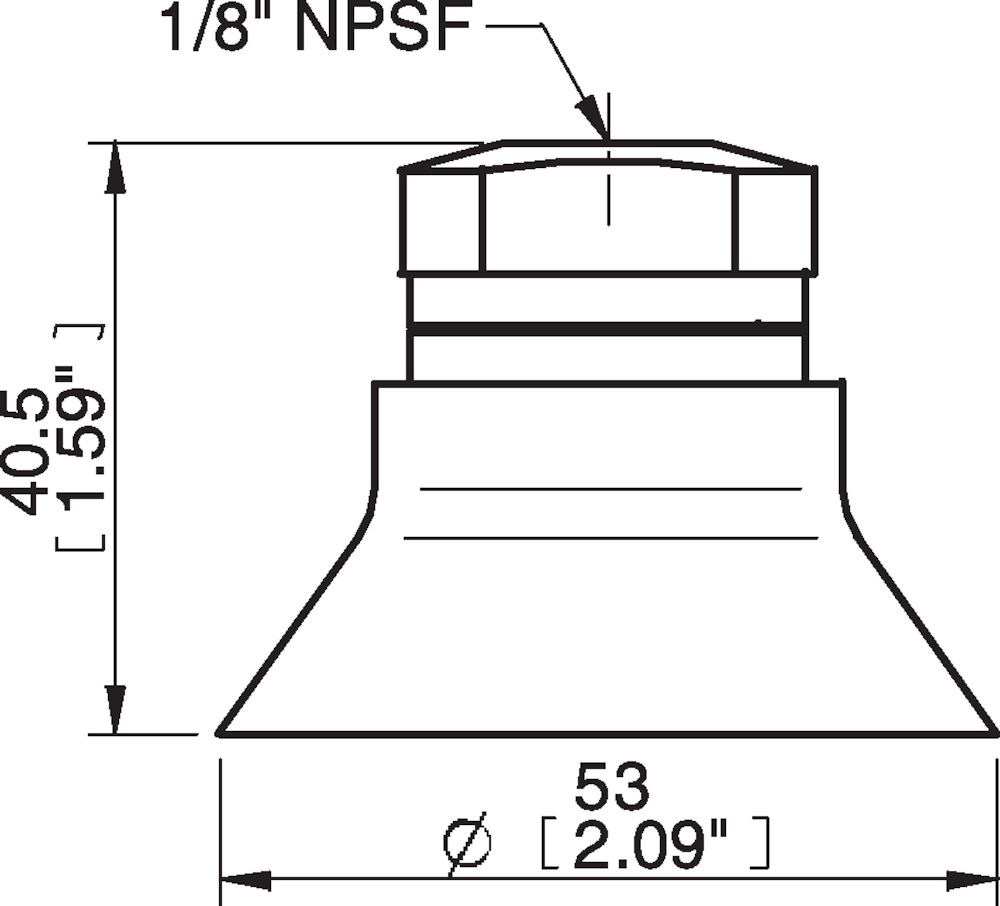 Piab Suction cup D50 Silicone, 1/8 NPSF female