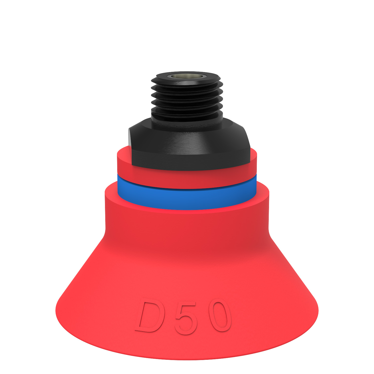 Piab Suction cup D50 Silicone, 1/4 NPT male, with mesh filter