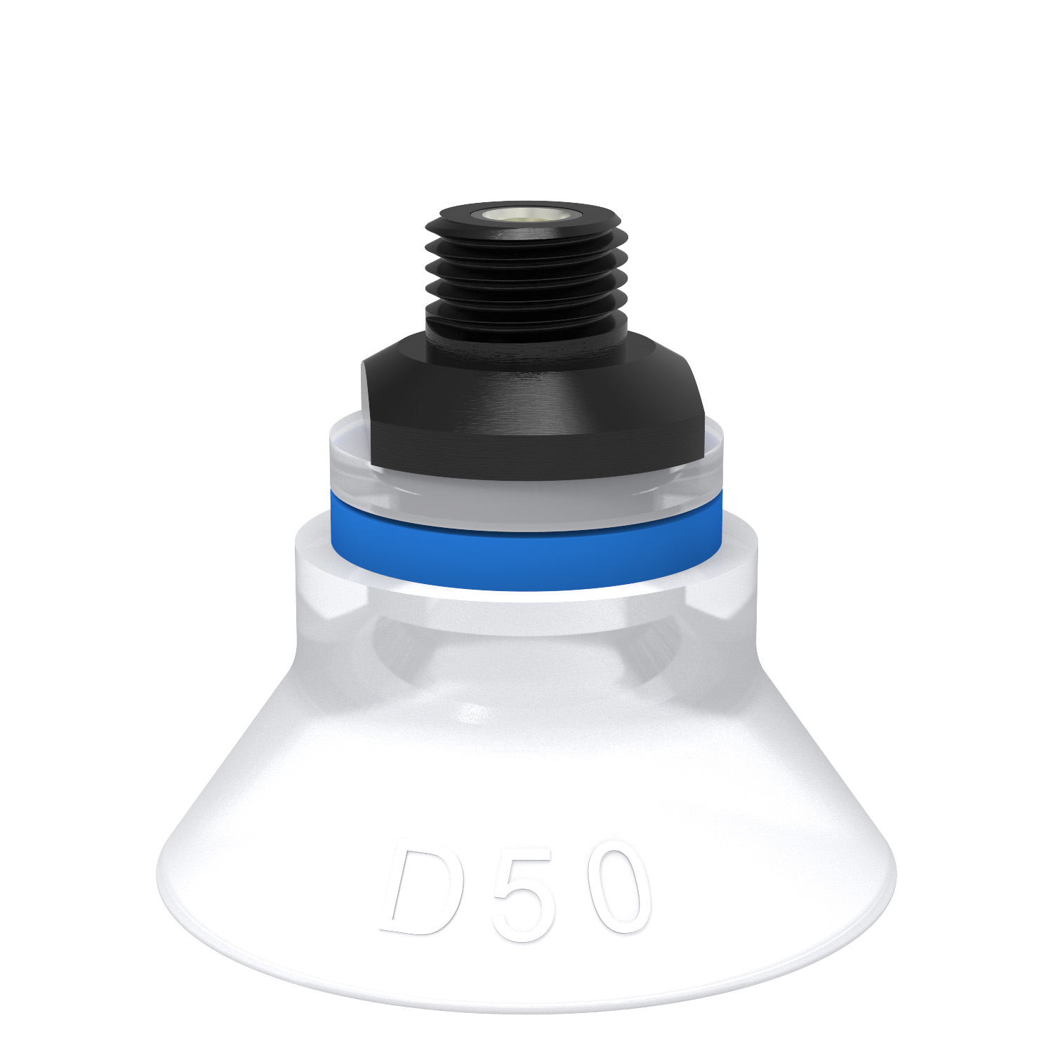 Piab D50.21.05AC / 9909677 Suction cup D50 Silicone FCM, 1/4" NPT male, with mesh filter