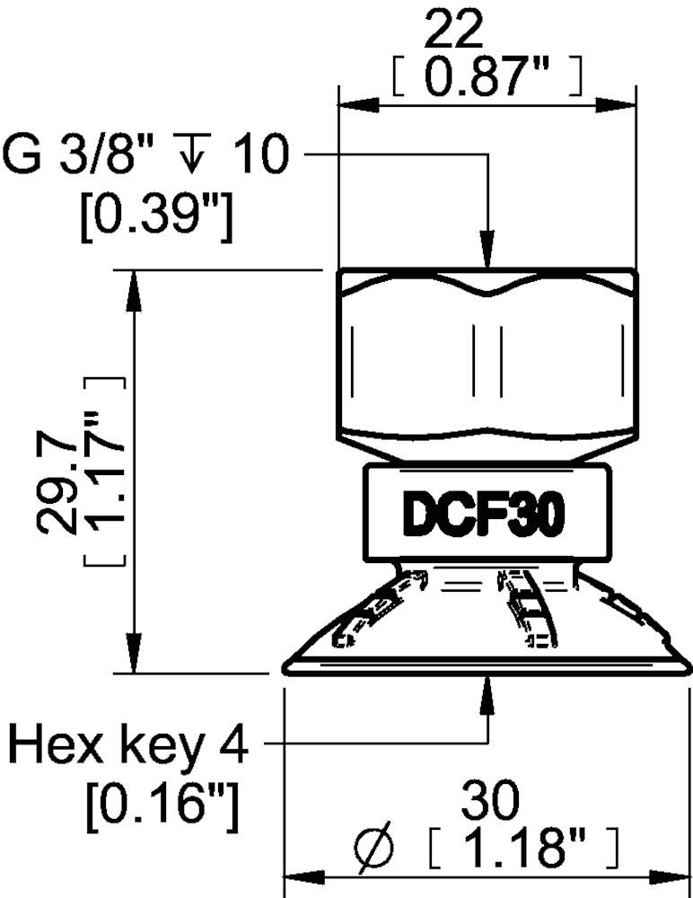 Piab Suction cup DCF30P Polyurethane 60, G3/8 female