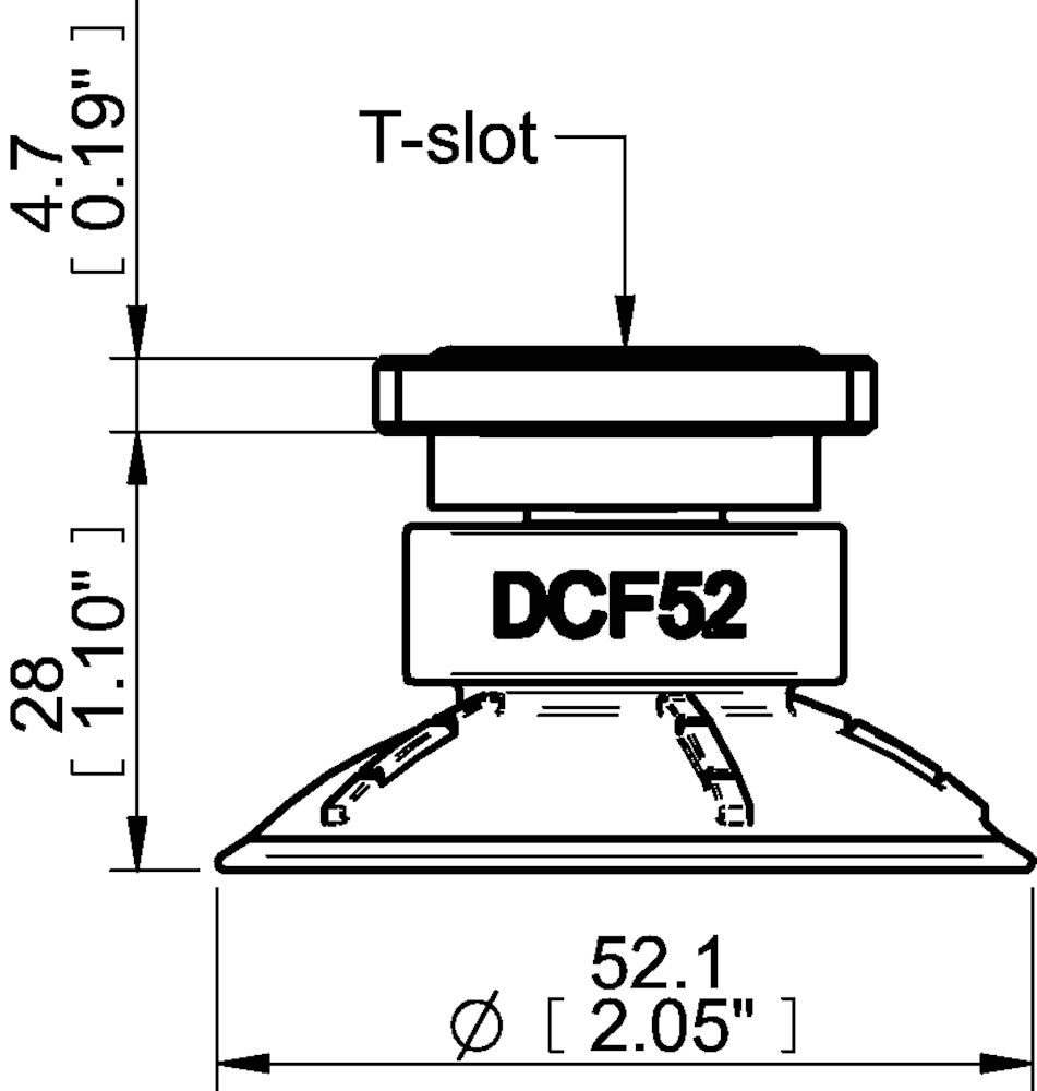 Piab Suction cup DCF52P Polyurethane 60, T-slot