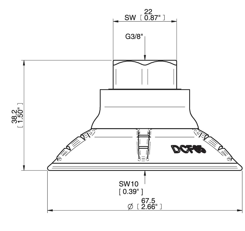 Piab Suction cup DCF65P Polyurethane 60, G3/8 female plastic