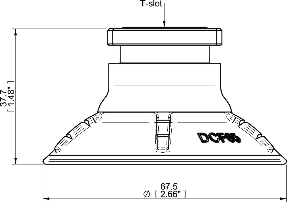 Piab Suction cup DCF65P Polyurethane 60, T-slot, with mesh filter