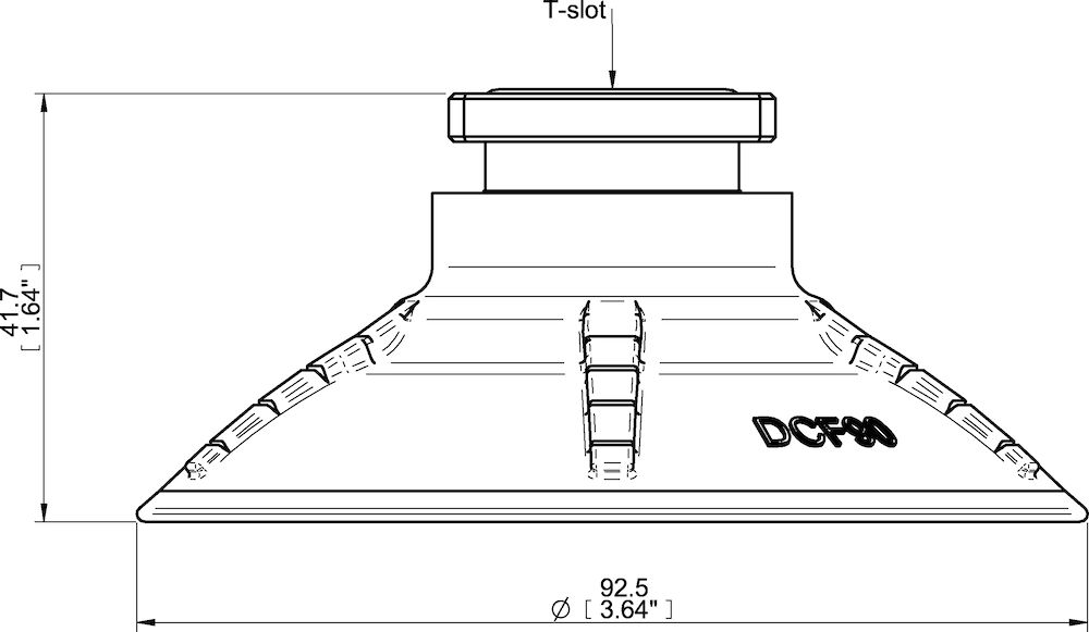 Piab Suction cup DCF90P Polyurethane 60, G3/8 male, 1/8 NPSF female, with mesh filter