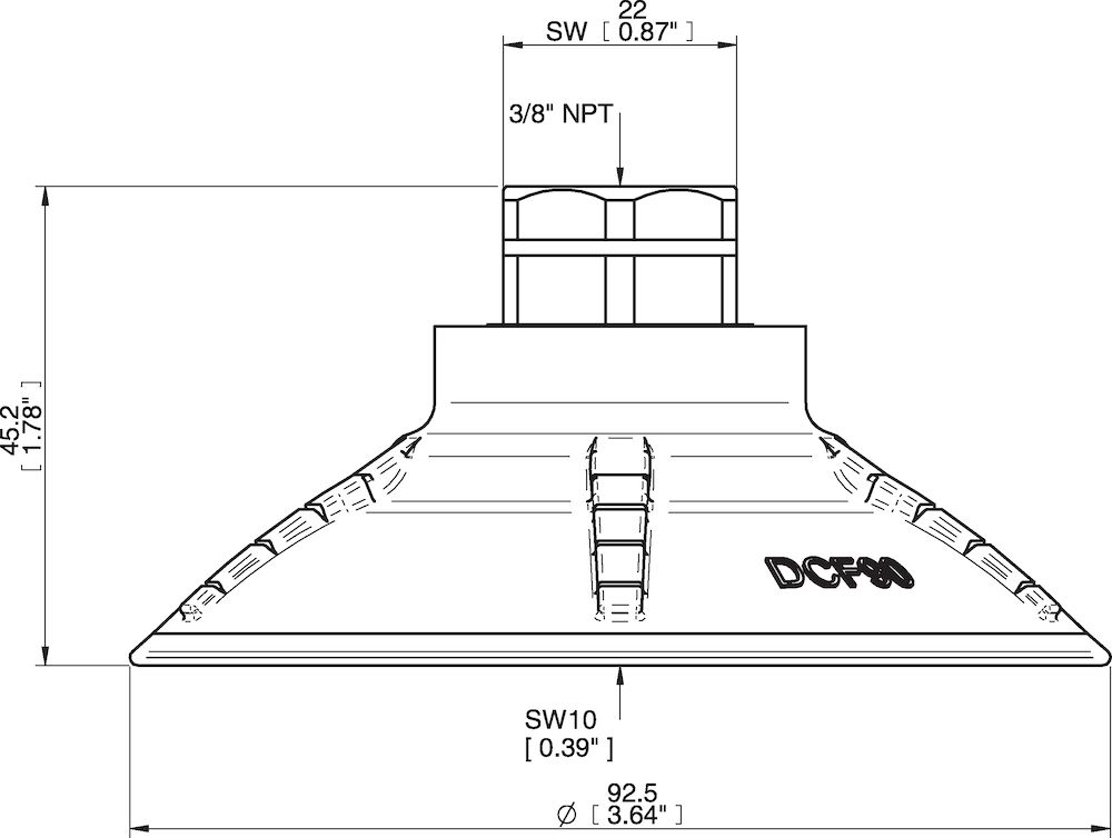Piab Suction cup DCF90P Polyurethane 60, 3/8 NPT female, with mesh filter