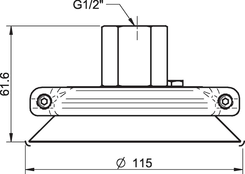 Piab Suction cup F110P Polyurethane 30/60, G1/2 female, clamp ring with cone valve