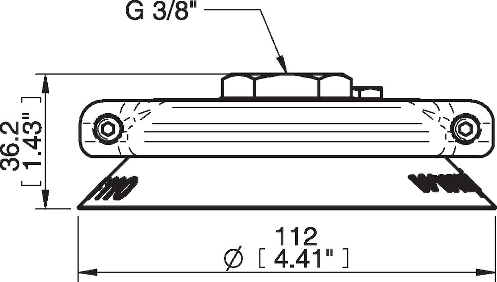 Piab Suction cup F110 Nitrile-PVC, G3/8 female, clamp ring with mesh filter
