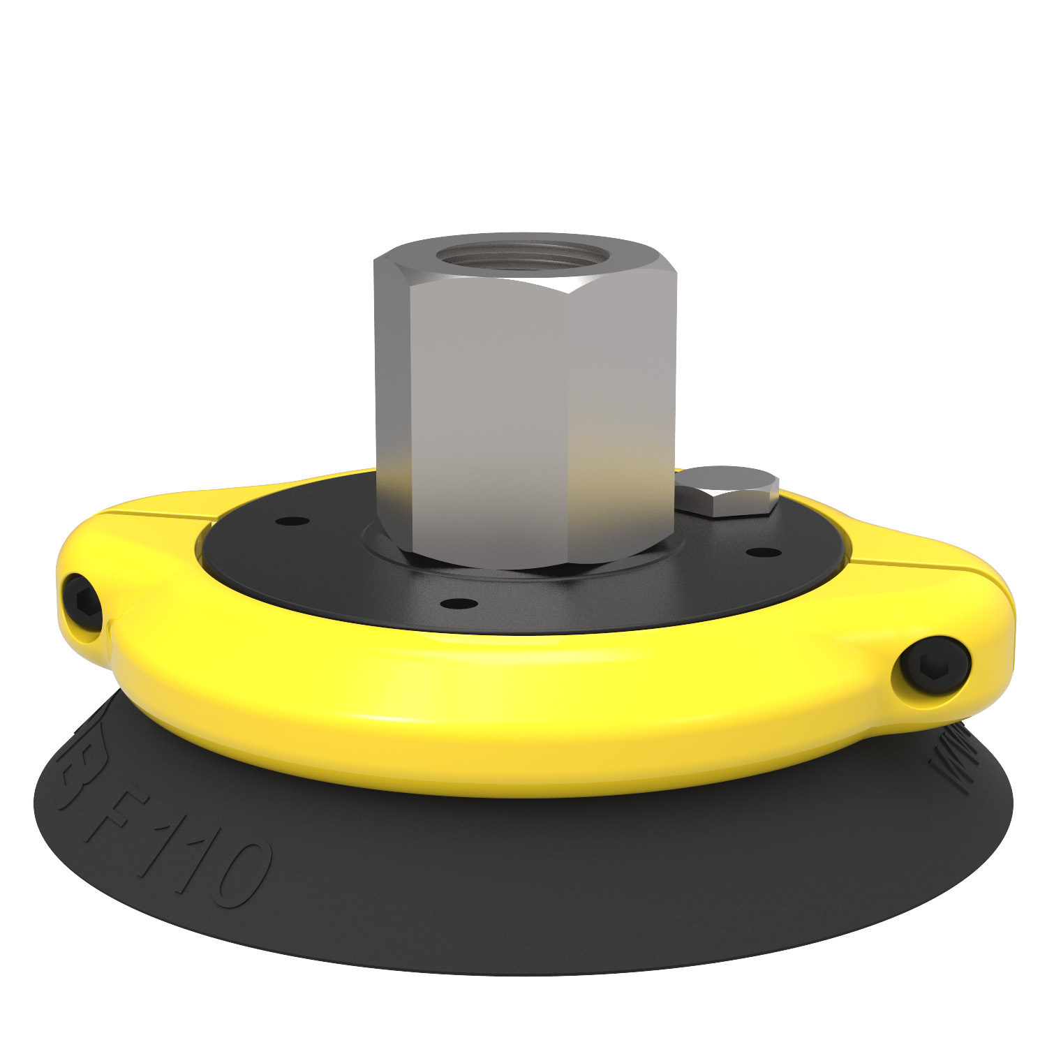 Piab Suction cup F110 Nitrile-PVC, G1/2 female, clamp ring with cone valve