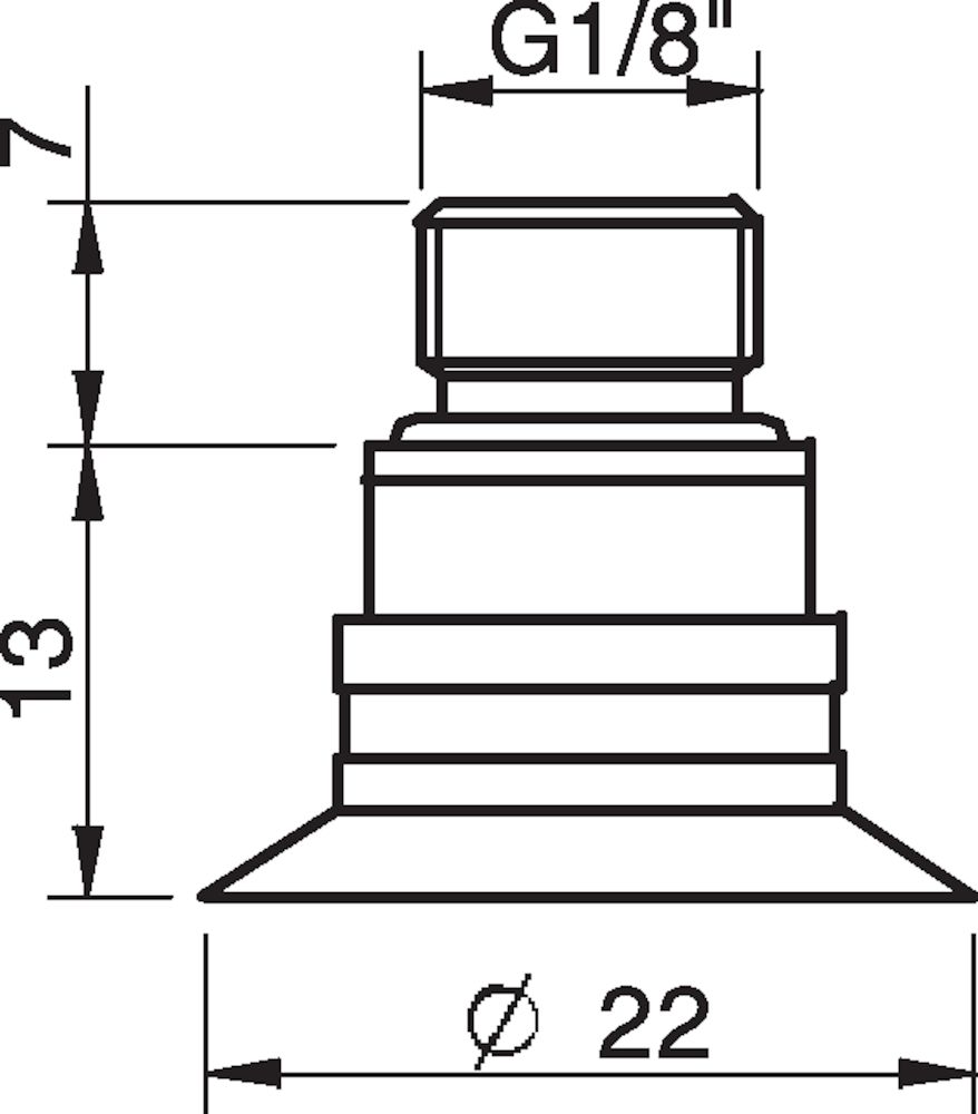 Piab Suction cup F20 Silicone, G1/8 male, with mesh filter