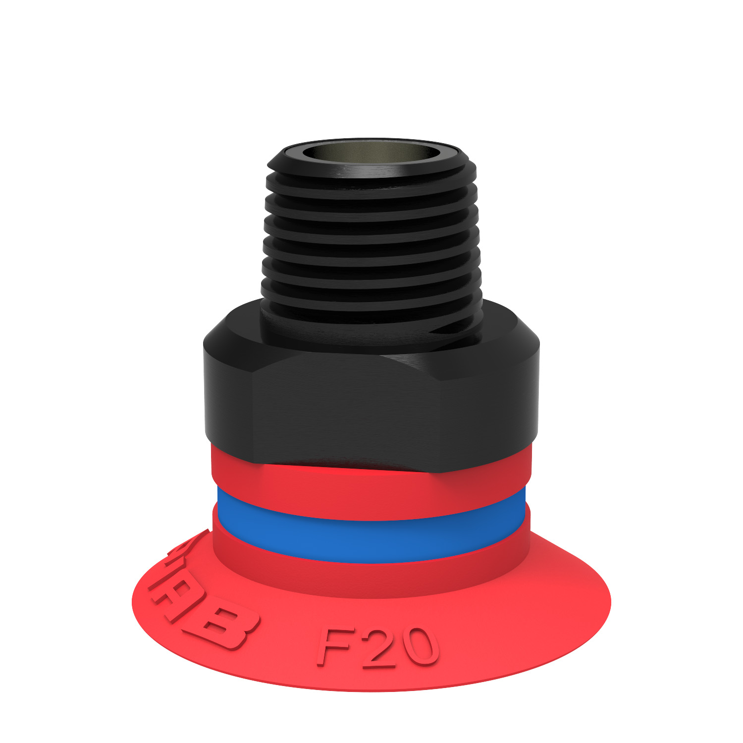 Piab Suction cup F20 Silicone, G1/8 male, with mesh filter and dual flow control valve