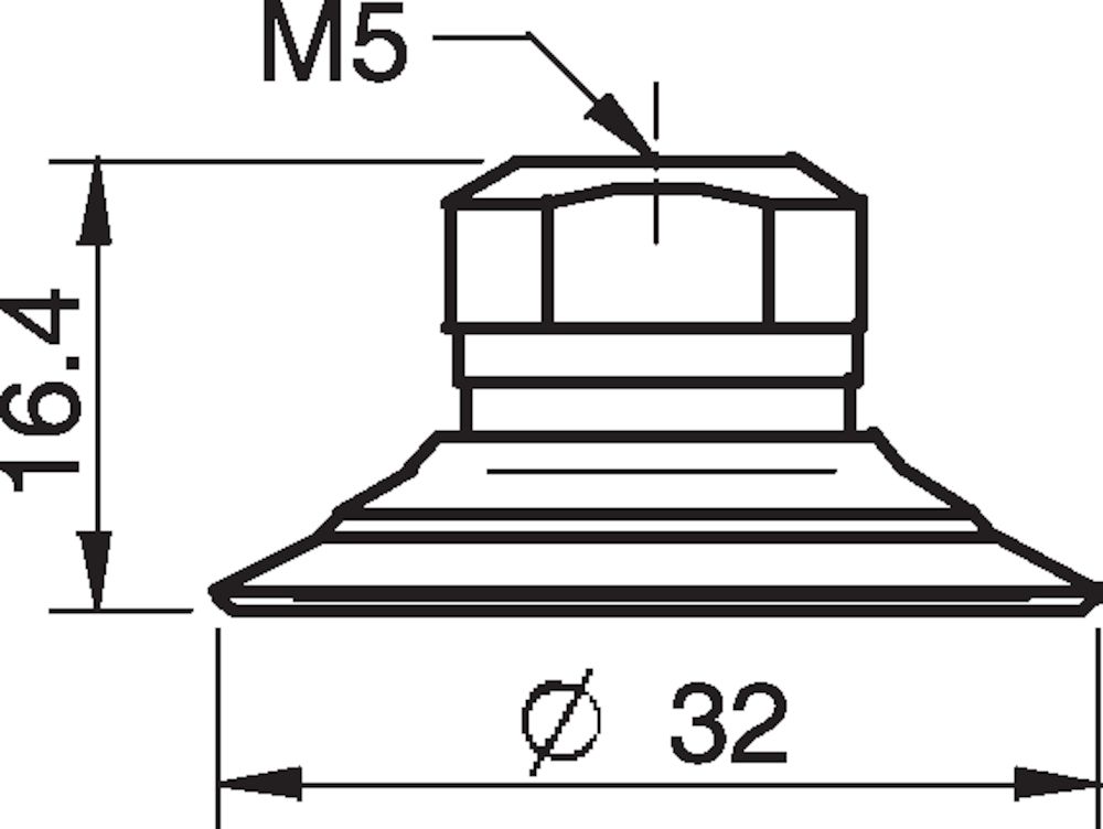 Piab Suction cup F30-2 Chloroprene, M5 female