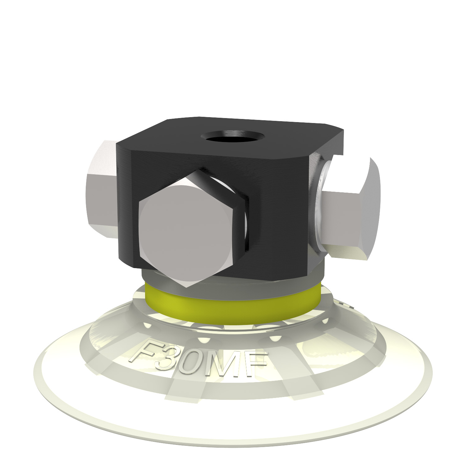 Piab Suction cup F30MF Thermoelastic polyurethane, 5xM5 female, with dual flow control valve