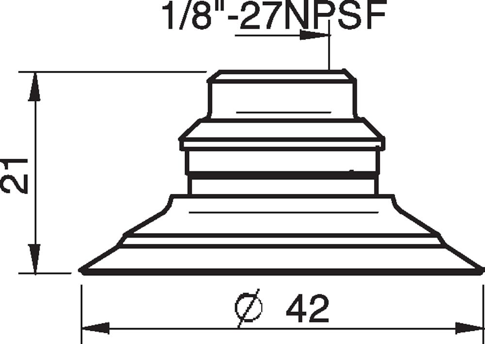 Piab Suction cup F40-2 Nitrile-PVC, 1/8 NPSF female PA