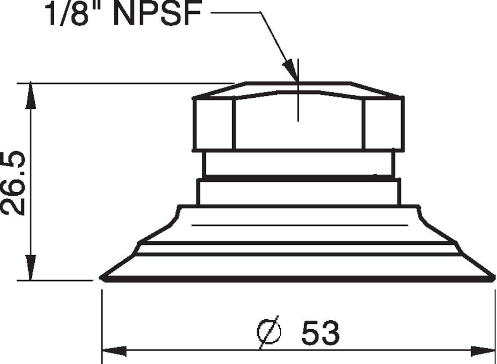 Piab Suction cup F50-2 Nitrile-PVC, 1/8 NPSF female