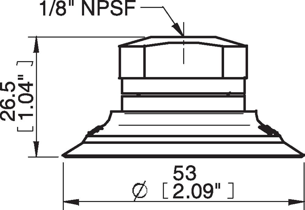 Piab Suction cup F50MF Thermoelastic polyurethane, 1/8 NPSF female