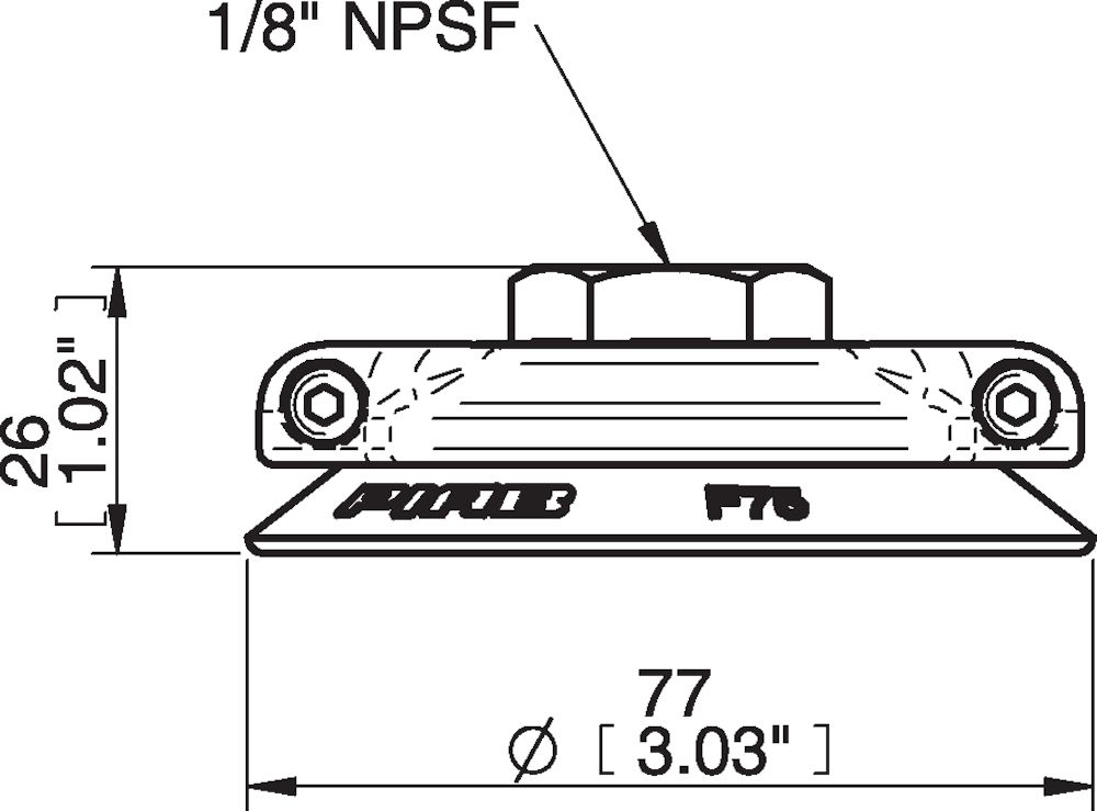 Piab Suction cup F75P Polyurethane 60, 1/8 NPSF female, with mesh filter