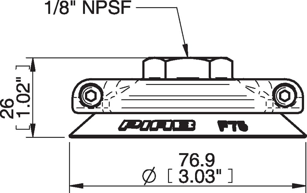 Piab Suction cup F75 Nitrile-PVC, 1/8 NPSF female, clamp ring with mesh filter