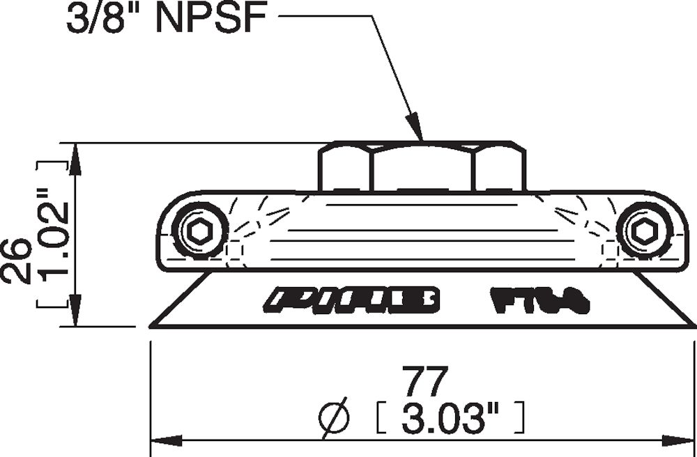 Piab Suction cup F75 Nitrile-PVC, 3/8 NPSF female, with mesh filter