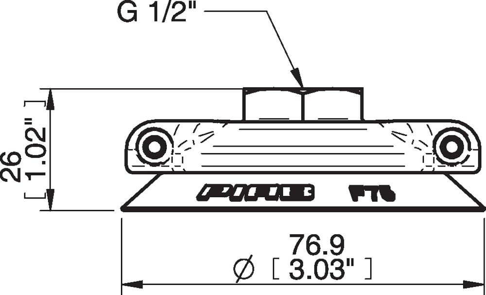 Piab Suction cup F75 Nitrile-PVC, G3/8 female, with cone valve