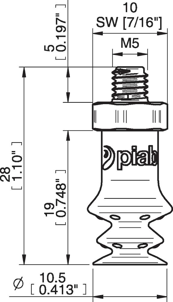 Piab FBX10.DS40.M5MDC.00 Suction cups and soft grippers