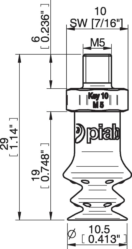 Piab FBX10.DS40.M5MSS.00 Suction cups and soft grippers