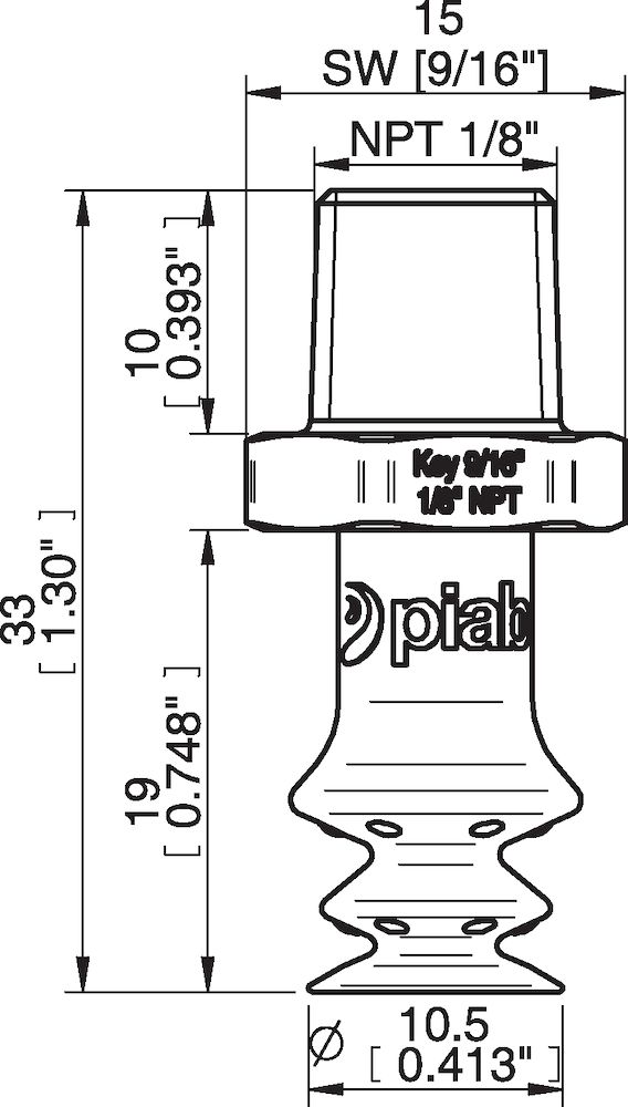 Piab FBX10.DS40.NT18MSS.00 Suction cups and soft grippers
